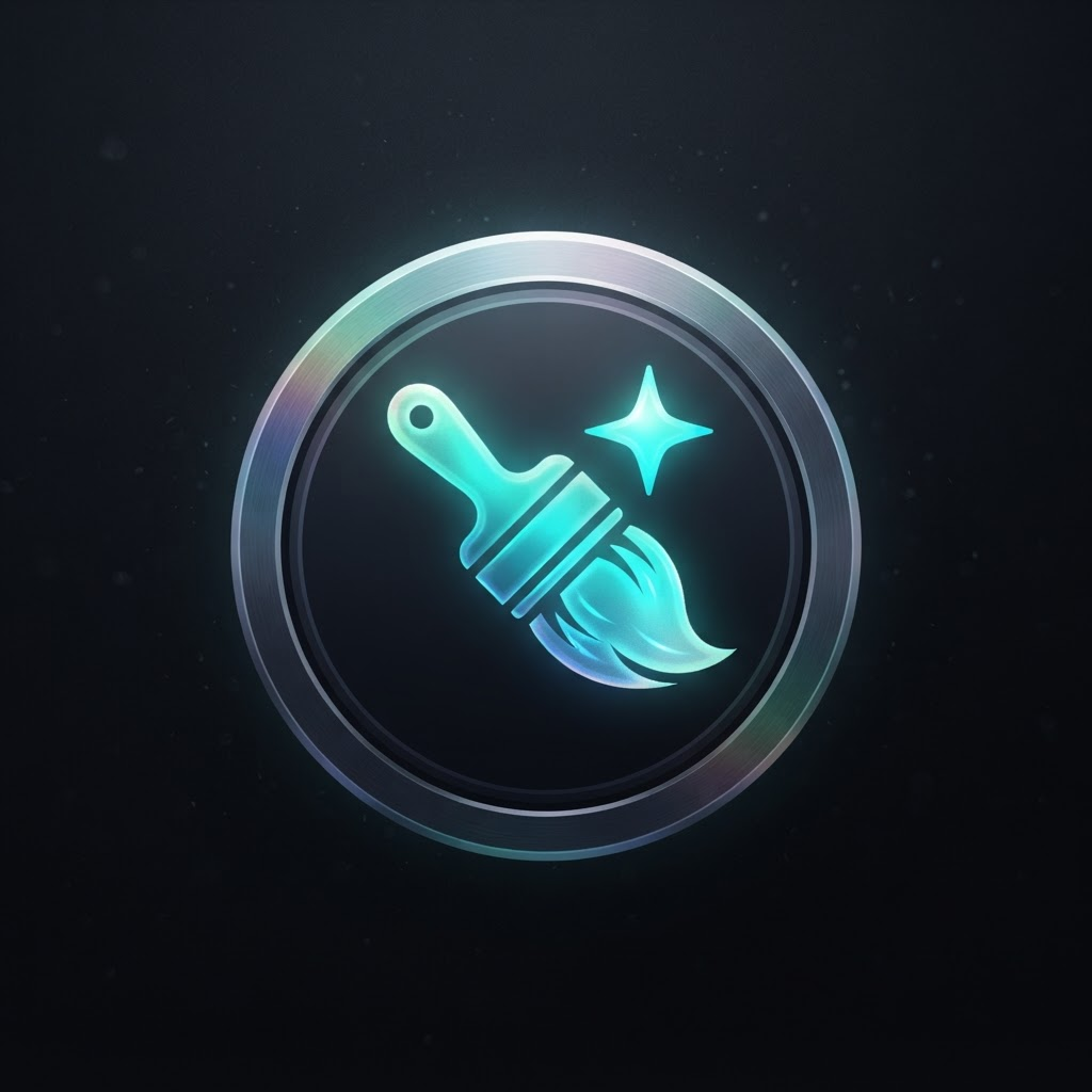 A luminous paintbrush representing creating a beam
